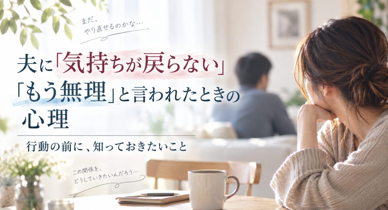 夫に「気持ちが戻らない」「もう無理」と言われたときの心理｜行動の前に、知っておきたいこと