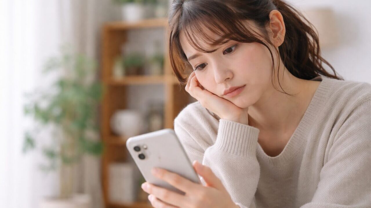 SNSを気にする女性