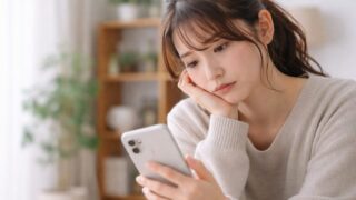 SNSを気にする女性