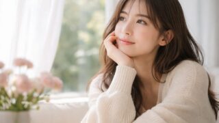 立ち位置のズレを修正した女性