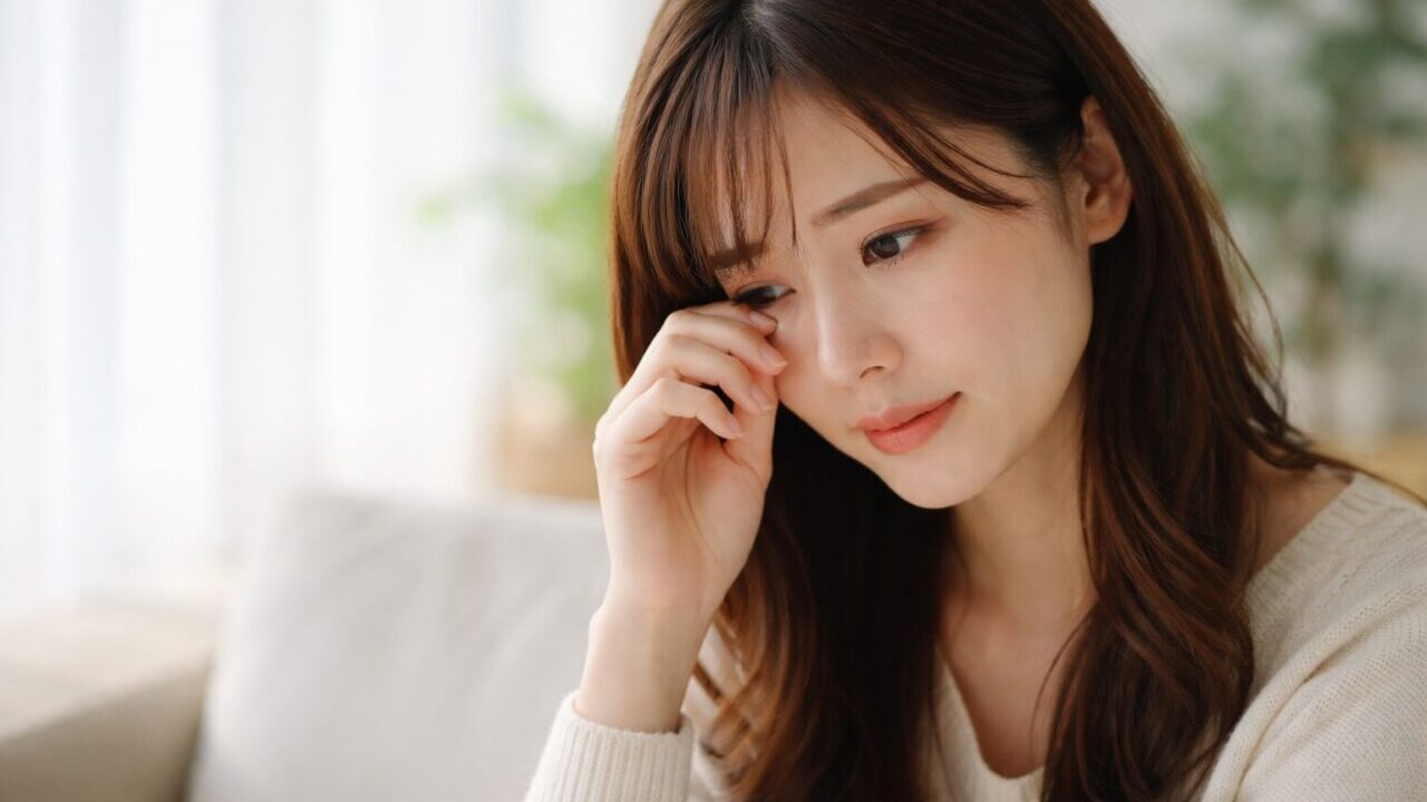 好きな人に本音を言おうとすると涙が出る女性