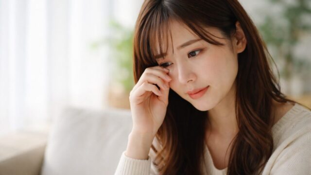 好きな人に本音を言おうとすると涙が出る女性