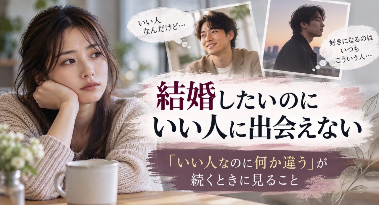 結婚したいのにいい人に出会えない