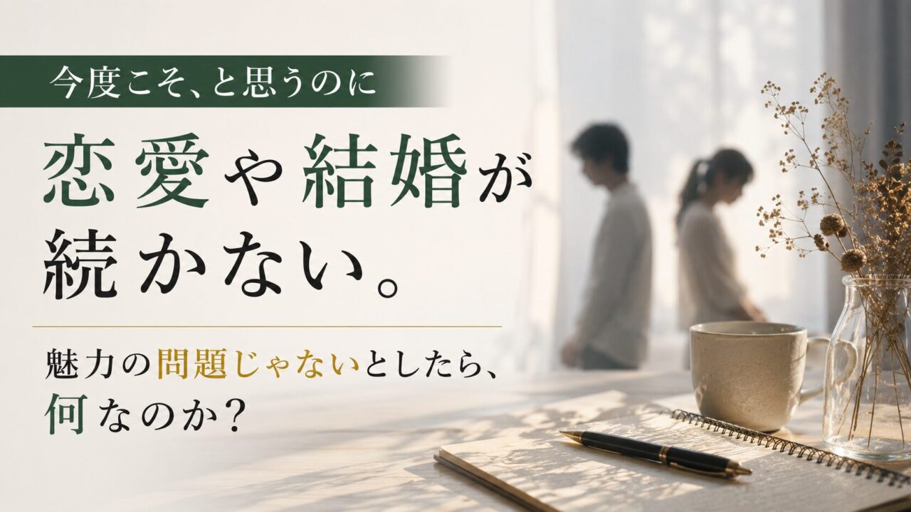 今度こそ、と思うのに恋愛や結婚が続かない