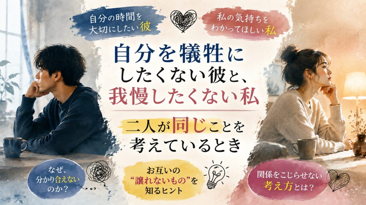 自分を犠牲にしたくない彼と、我慢したくない私｜二人が同じことを考えているとき