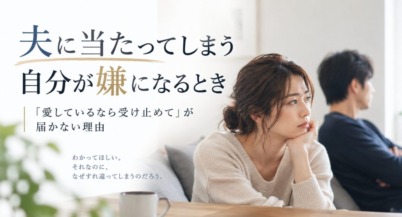 夫に当たってしまう自分が嫌になるとき｜「愛しているなら受け止めて」が届かない理由