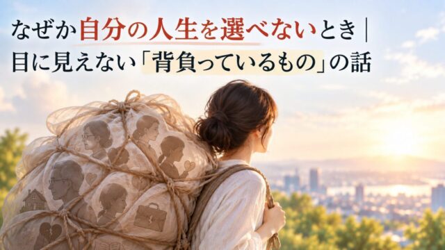 なぜか自分の人生を選べないとき｜目に見えない「背負っているもの」の話